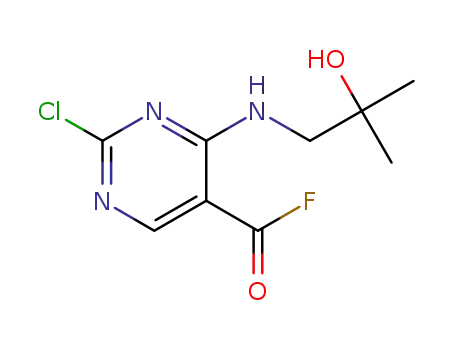 Molecular Structure of 1315513-38-2 (2-Chloro-4-(2-hydroxy-2-methylpropylamino)pyrimidine-5-carboxylic acid fluoride)