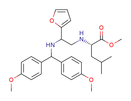 (2S)-methyl 2-((2-((bis(4-methoxyphenyl)methyl)amino)-2-(furan-2-yl)ethyl)amino)-4-methylpentanoate