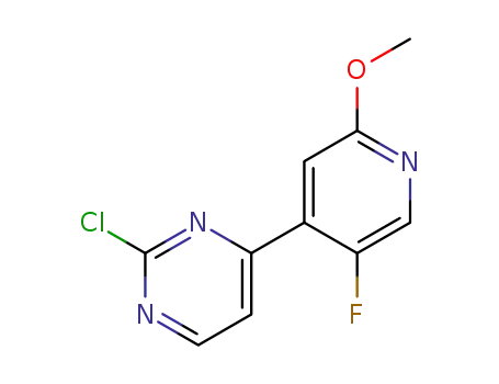 Molecular Structure of 1453853-02-5 (2-chloro-4-(5-fluoro-2-methoxypyridin-4-yl)pyrimidine)