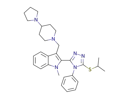 2-[5-(isopropylthio)-4-phenyl-4H-1,2,4-triazol-3-yl]-1-methyl-3-{[4-(pyrrolidin-1-yl)piperidin-1-yl]methyl}-1H-indole