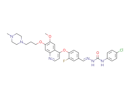 (E)-N<SUP>4</SUP>-(4-chlorophenyl)-N<SUP>1</SUP>-(3-fluoro-4-(6-methoxy-7-(3-(4-methyl-1-piperazinyl)propoxy)quinoline-4-yloxy)benzylidene)semicarbazide