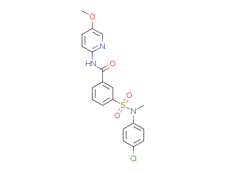 Molecular Structure of 1586822-59-4 (3-(N-(4-chlorophenyl)-N-methylsulfamoyl)-N-(5-methoxypyridin-2-yl)benzamide)