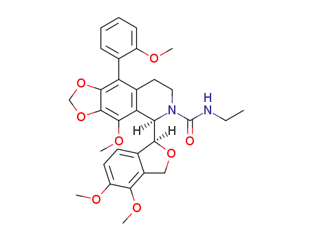 (5R)-5-((S)-4,5-dimethoxy-1,3-dihydroisobenzofuran-1-yl)-Nethyl-4-methoxy-9-(2-methoxyphenyl)-7,8-dihydro-[1,3]dioxolo-[4,5-g]isoquinoline-6(5H)-carboxamide