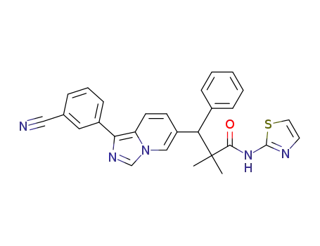3-(1-(3-cyanophenyl)-imidazo[1,5-a]pyridin-6-yl)-2,2-dimethyl-3-phenyl-N-(thiazol-2-yl)propanamide
