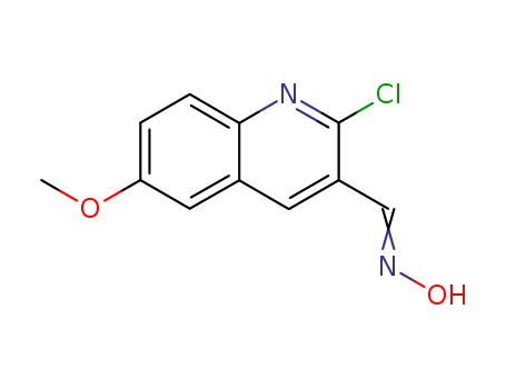 Molecular Structure of 93299-50-4 (2-CHLORO-6-METHOXY-3-QUINOLINECARBALDEHYDE OXIME)