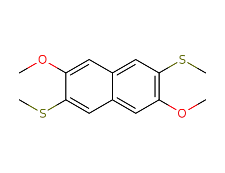 Molecular Structure of 136559-34-7 (2,6-DIMETHOXY-3,7-BIS(METHYLTHIO)-NAPHTHALENE)
