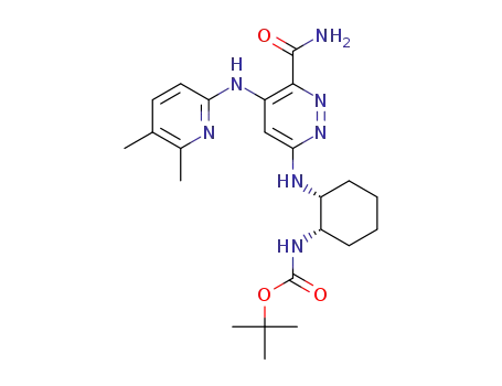 tert-butyl (1S,2R)-2-(6-carbamoyl-5-(5,6-dimethylpyridin-2-ylamino)pyridazin-3-ylamino)cyclohexylcarbamate