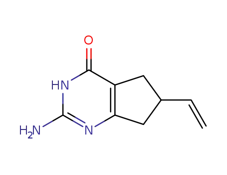 Molecular Structure of 1452392-62-9 (2-amino-6-vinyl-6,7-dihydro-3H-cyclopenta[d]pyrimidin-4(5H)-one)