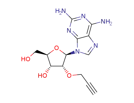 Molecular Structure of 1451256-04-4 (9-[(2-O-propargyl)-β-D-ribofuranosyl]purin-2,6-diamine)