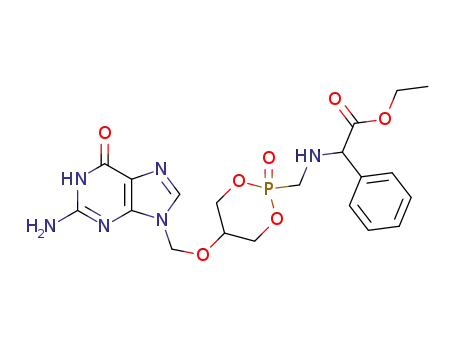ethyl 2-[(5-[(2-amino-6-oxo-6,9-dihydro-1H-9-purinyl)methoxy]-2-oxo-1,3,2λ<sup>5</sup>-dioxaphosphinan-2-ylmethyl)amino]-2-phenylacetate