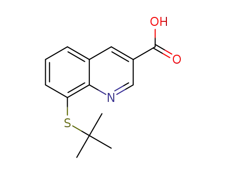 Molecular Structure of 1414882-17-9 (8-(tert-butylthio)quinoline-3-carboxylic acid)