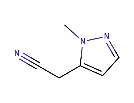 Molecular Structure of 1071814-43-1 ((1-Methyl-1H-pyrazol-5-yl)acetonitrile)