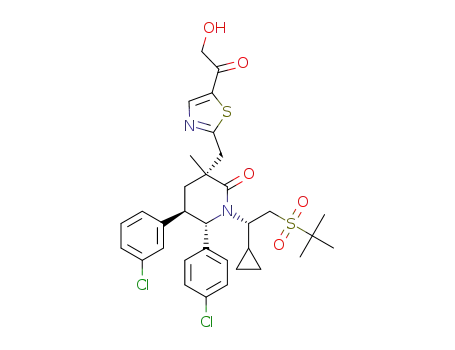 (3R,5R,6S)-1-((S)-2-(tert-butylsulfonyl)-1-cyclopropylethyl)-5-(3-chlorophenyl)-6-(4-chlorophenyl)-3-((5-(2-hydroxyacetyl)thiazol-2-yl)methyl)-3-methylpiperidin-2-one