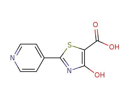 Molecular Structure of 89401-50-3 (5-Thiazolecarboxylic acid, 4-hydroxy-2-(4-pyridinyl)-)