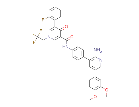 N-{4-[2-amino-5-(3,4-dimethoxyphenyl)pyridin-3-yl]phenyl}-5-(2-fluorophenyl)-4-oxo-1-(2,2,2-trifluoroethyl)-1,4-dihydropyridine-3-carboxamide