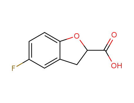 Molecular Structure of 89197-63-7 (5-Fluoro-2,3-dihydrobenzofuran-2-carboxylic acid)