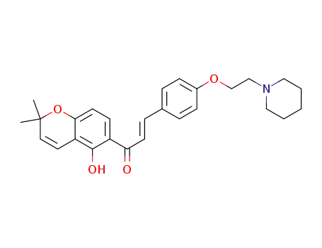 (E)-1-(5-hydroxy-2,2-dimethyl-2H-chromen-6-yl)-3-(4-(2-(piperidin-1-yl)ethoxy)phenyl)prop-2-en-1-one