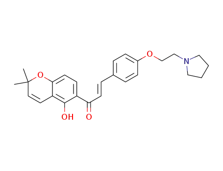 (E)-1-(5-hydroxy-2,2-dimethyl-2H-chromen-6-yl)-3-(4-(2-(pyrrolidin-1-yl)ethoxy)phenyl)prop-2-en-1-one