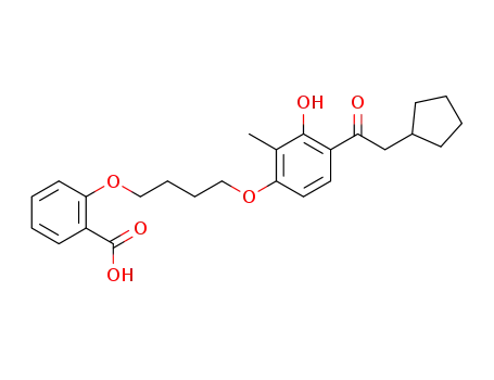 2-(4-(4-(2-cyclopentylacetyl)-3-hydroxy-2-methylphenoxy)butoxy)benzoic acid