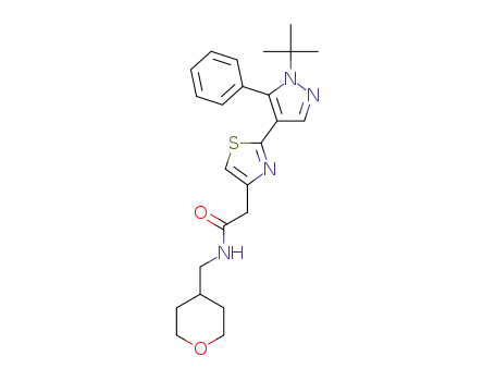 2-[2-(1-tert-butyl-5-phenyl-1H-pyrazol-4-yl)-1,3-thiazol-4-yl]-N-(tetrahydro-2H-pyran-4-ylmethyl)acetamide