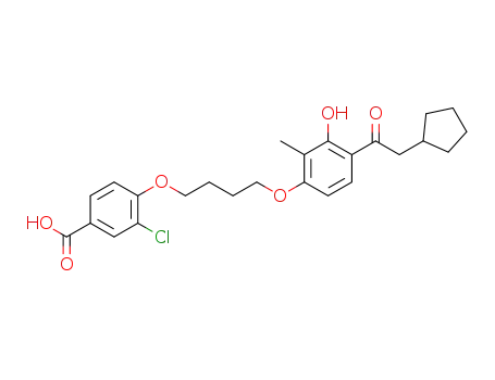 3-chloro-4-{4-[4-(2-cyclopentylacetyl)-3-hydroxy-2-methylphenoxy]butoxy}benzoic acid