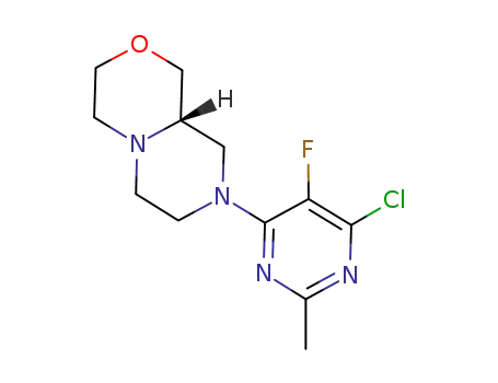 Molecular Structure of 1152110-18-3 ((9aS)-8-(6-chloro-5-fluoro-2-methyl-4-pyrimidinyl)octahydropyrazino[2,1-c][1,4]oxazine)