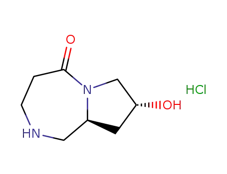 Molecular Structure of 1613630-17-3 ((8R,9aS)-8-hydroxyoctahydro-5H-pyrrolo[1,2-a][1,4]diazepin-5-one hydrochloride)