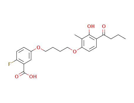 5-(4-(4-butyryl-3-hydroxy-2-methylphenoxy)butoxy)-2-fluorobenzoic acid