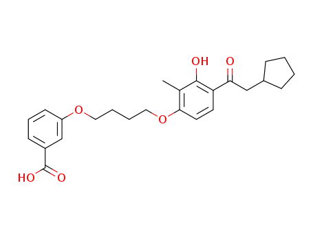 3-(4-(4-(2-cyclopentylacetyl)-3-hydroxy-2-methylphenoxy)butoxy)benzoic acid