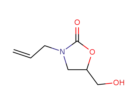 Molecular Structure of 649761-78-4 (2-Oxazolidinone,5-(hydroxymethyl)-3-(2-propenyl)-(9CI))