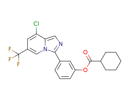Molecular Structure of 1477503-66-4 (3-(8-chloro-6-(trifluoromethyl)imidazo[1,5-a]pyridin-3-yl)phenyl cyclohexane carboxylate)