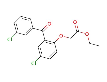 Molecular Structure of 844464-89-7 (Acetic acid, [4-chloro-2-(3-chlorobenzoyl)phenoxy]-, ethyl ester)