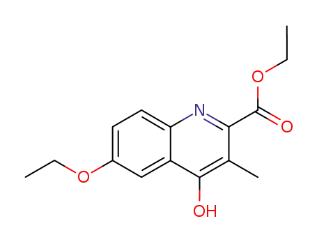Molecular Structure of 62776-06-1 (2-Quinolinecarboxylic acid, 6-ethoxy-4-hydroxy-3-methyl-, ethyl ester)