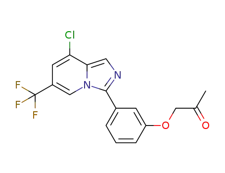 Molecular Structure of 1477503-67-5 (1-(3-(8-chloro-6-(trifluoromethyl)imidazo[1,5-a]pyridin-3-yl)phenoxy)propan-2-one)