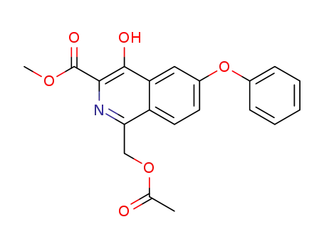 Molecular Structure of 1959587-35-9 (methyl 1-((acetoxy)methyl)-4-hydroxy-6-phenoxyisoquinoline-3-carboxylate)