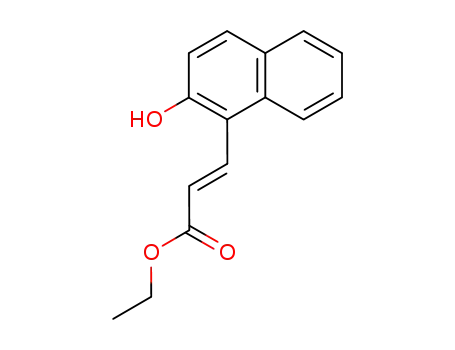Molecular Structure of 56679-96-0 (2-Propenoic acid, 3-(2-hydroxy-1-naphthalenyl)-, ethyl ester, (2E)-)
