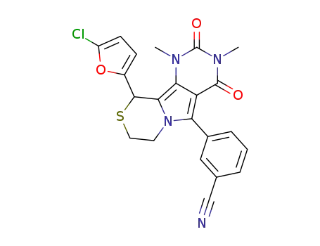 3-(10-(5-chlorofuran-2-yl)-1,3-dimethyl-2,4-dioxo-2,3,4,7,8,10-hexahydro-1H-pyrimido[4',5':3,4]pyrrolo[2,1-c][1,4]thiazin-5-yl)benzonitrile