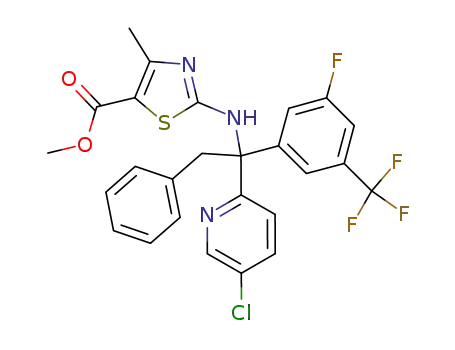 methyl 2-(1-(5-chloropyridin-2-yl)-1-(3-fluoro-5-(trifluoromethyl)phenyl)-2-phenylethylamino)-4-methylthiazole-5-carboxylate
