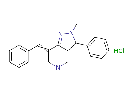 7-benzylidene-2,5-dimethyl-3-phenyl-3,3a,4,5,6,7-hexahydro-2H-pyrazolo[4,3-c]-pyridine hydrochloride