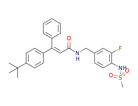 (E)-3-(4-tert-butylphenyl)-N-[3-fluoro-4-(methylsulfonamido)benzyl]-3-phenylacrylamide