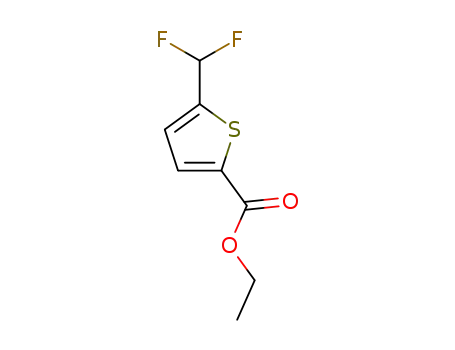 Molecular Structure of 1575820-69-7 (ethyl 5-(difluoromethyl)-thiophene-2-carboxylate)