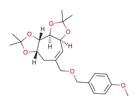 Molecular Structure of 1616956-72-9 ((3S,4S,5S,6S)-3,4:5,6-O-isopropylidene-1-(p-methoxybenzyloxy)methylcyclohept-1-ene)