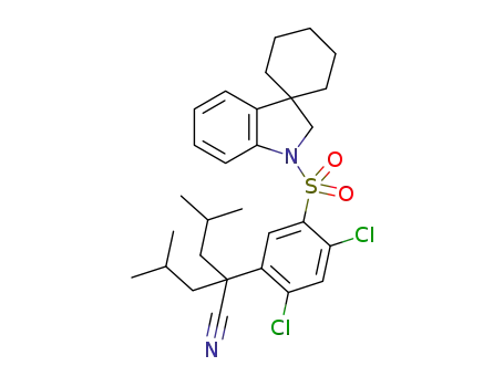 2-(2,4-dichloro-5-(spiro[cyclohexane-1,3'-indolin]-1'-ylsulfonyl)phenyl)-2-isobutyl-4-methylpentanenitrile