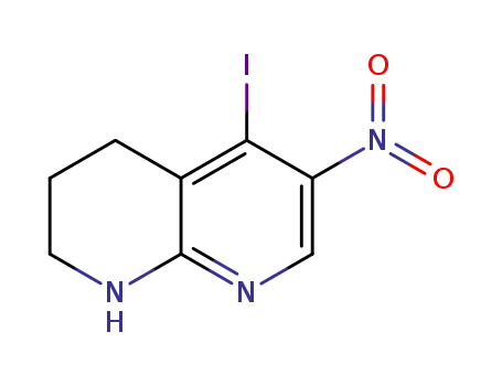 Molecular Structure of 1620012-10-3 (5-iodo-6-nitro-1,2,3,4-tetrahydro-1,8-naphthyridine)