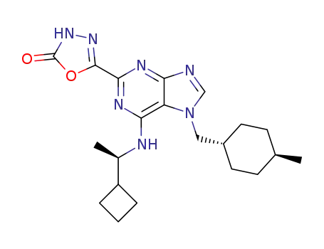 5-(6-{[(1R)-1-cyclobutylethyl]amino}-7-[(trans-4-methylcyclohexyl)methyl]-7H-purin-2-yl)-1,3,4-oxadiazol-2(3H)-one
