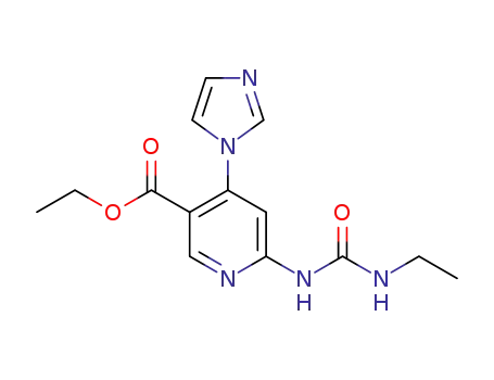 Molecular Structure of 1623159-90-9 (ethyl 6-(3-ethylureido)-4-(1H-imidazol-1-yl)nicotinate)