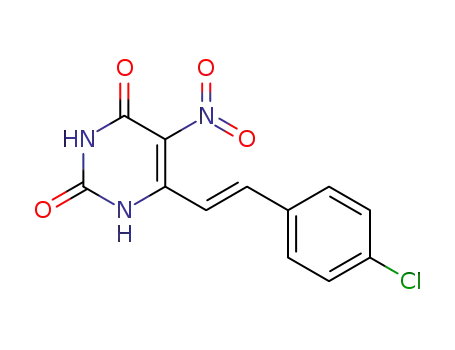 Molecular Structure of 1173698-63-9 (6-[2-(4-chlorophenyl)vinyl]-5-nitro-2,4(1H,3H)-pyrimidinedione)