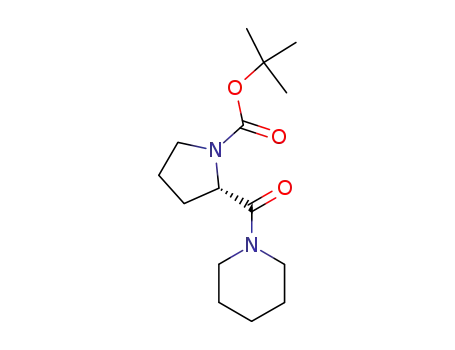 Molecular Structure of 89226-14-2 (1-Pyrrolidinecarboxylic acid, 2-(1-piperidinylcarbonyl)-,
1,1-dimethylethyl ester, (2S)-)
