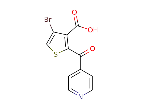 Molecular Structure of 1433203-86-1 (4-broMo-2-(4-pyridinylcarbonyl)-3-Thiophenecarboxylic acid)