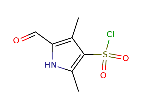 Molecular Structure of 837425-64-6 (1H-Pyrrole-3-sulfonyl chloride, 5-formyl-2,4-dimethyl-)